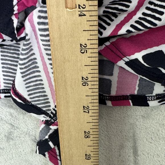 Lane Bryant Shirt Womens 14/16 Pink Black White Stripe Tie Hem Long Sleeve Top - Picture 12 of 12